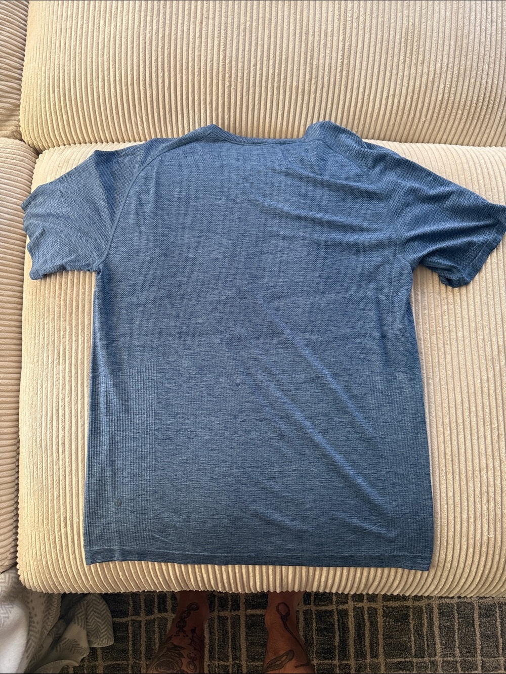 lululemon athletica Men's Heathered Navy Crew Short Sleeve Tee - Picture 2 of 3
